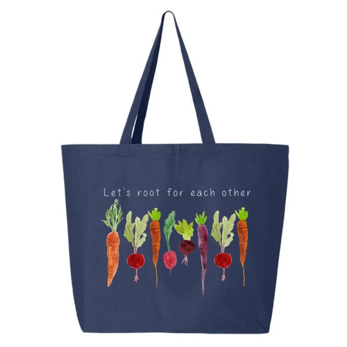 Lets Root For Each Other Vegetable Quote 25L Jumbo Tote