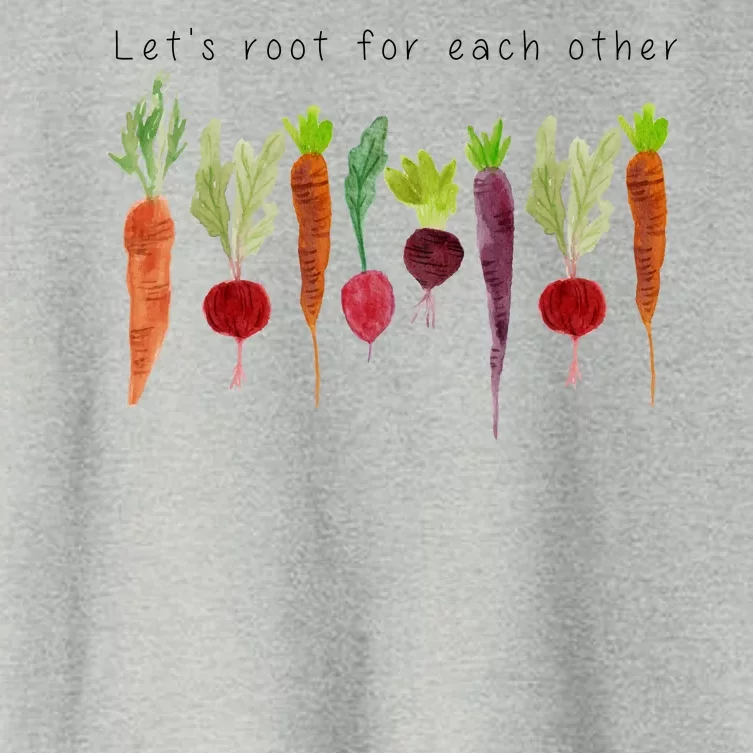 Lets Root For Each Other Vegetable Quote Women's Crop Top Tee