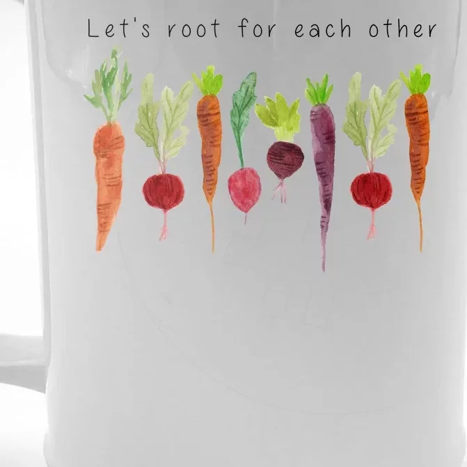 Lets Root For Each Other Vegetable Quote Front & Back Beer Stein