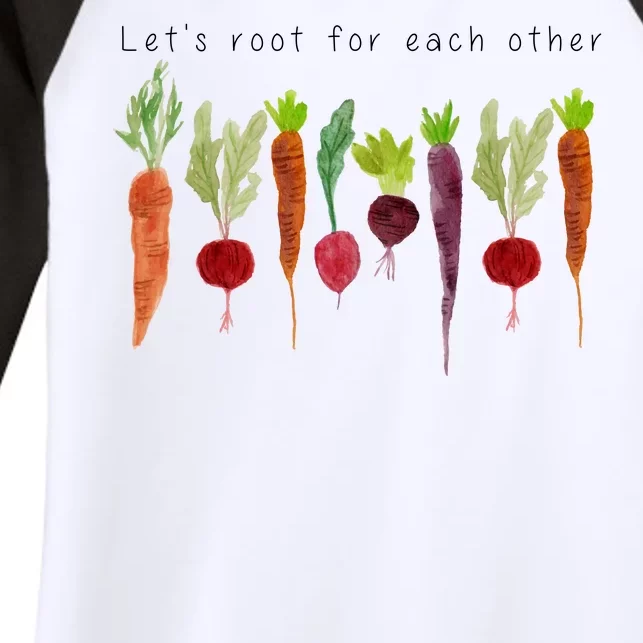 Lets Root For Each Other Vegetable Quote Women's Tri-Blend 3/4-Sleeve Raglan Shirt