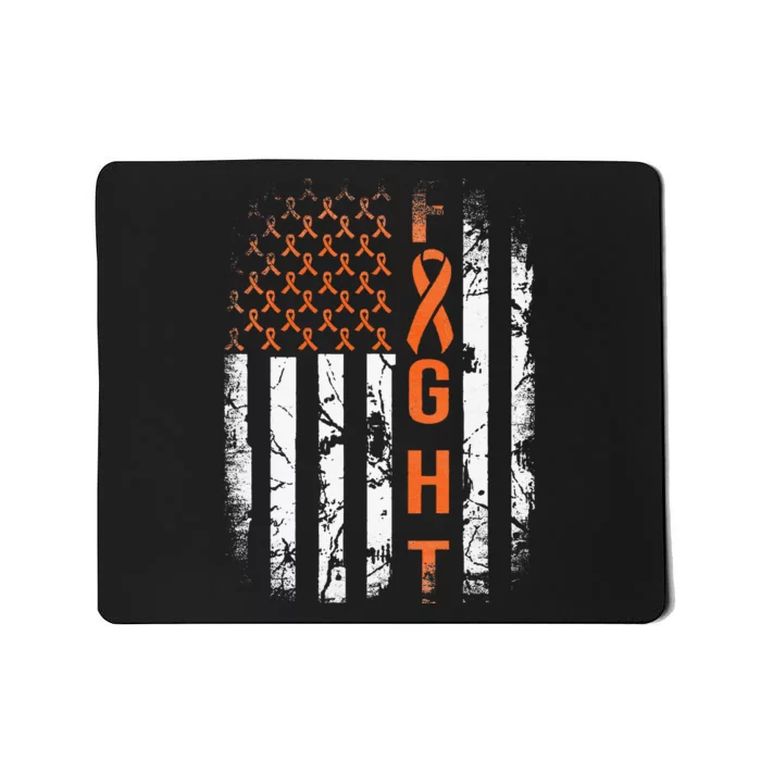 Leukemia Ribbon Fight American Flag Leukemia Awareness Mousepad