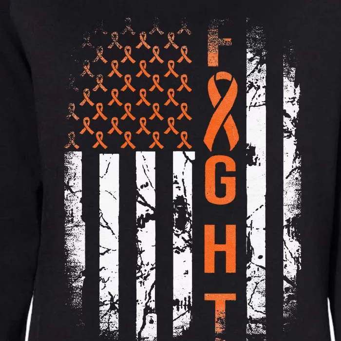 Leukemia Ribbon Fight American Flag Leukemia Awareness Womens California Wash Sweatshirt