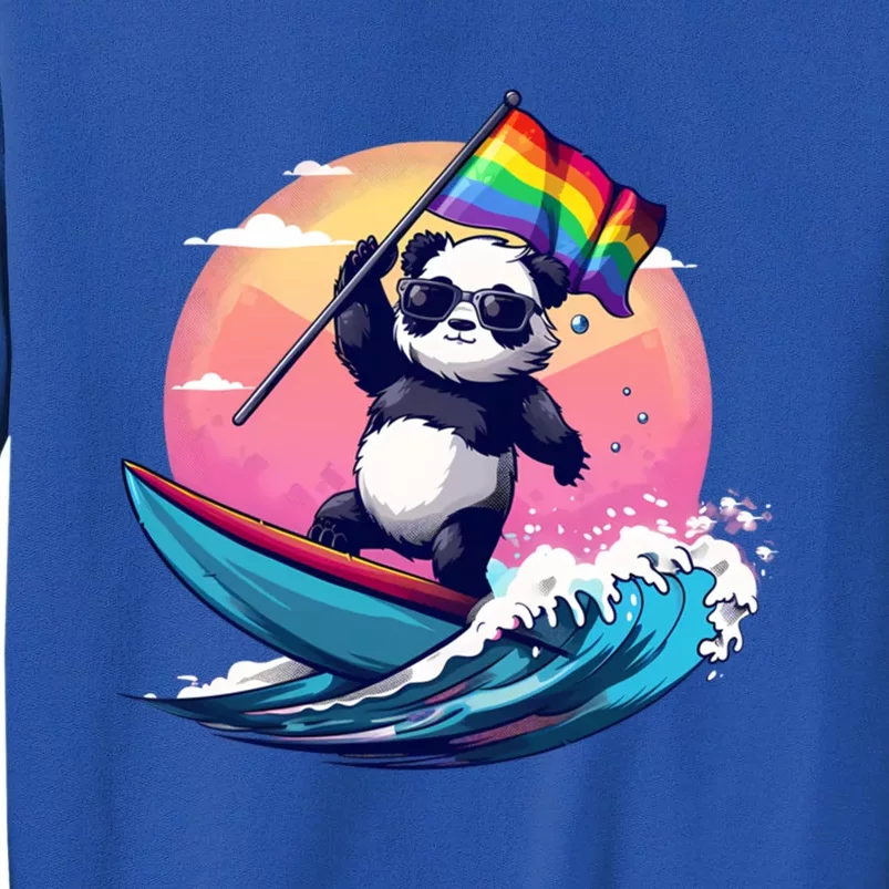 Lgbt Rainbow Flag Pride Lgbt Pride Month Surfing Bear Gift Sweatshirt