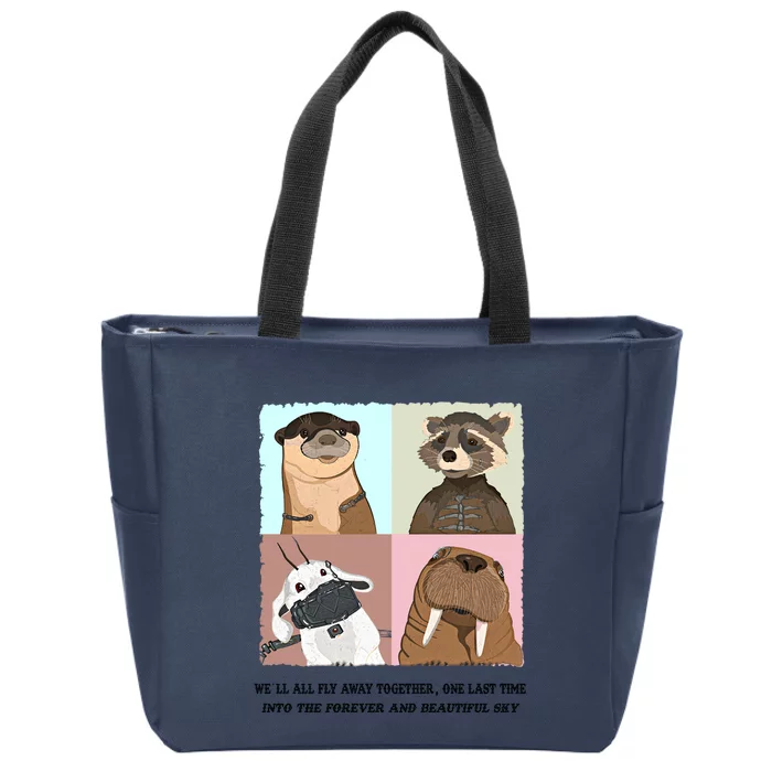 Lylla Rocket Floor Teefs Into The Forever And Beautiful Sky Rock Zip Tote Bag