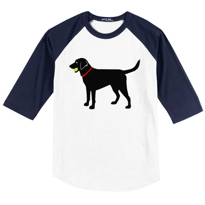 Labrador Retriever Fetch Black Lab Play Ball Baseball Sleeve Shirt