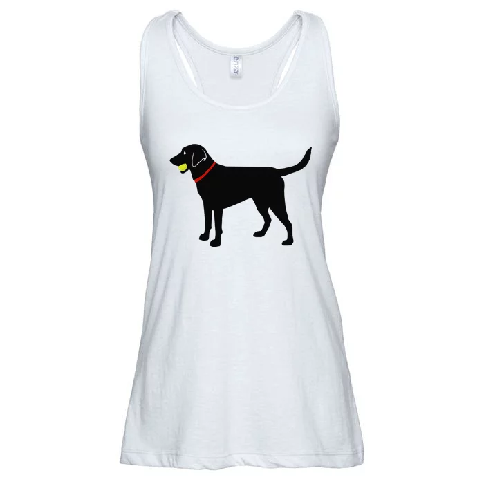 Labrador Retriever Fetch Black Lab Play Ball Ladies Essential Flowy Tank