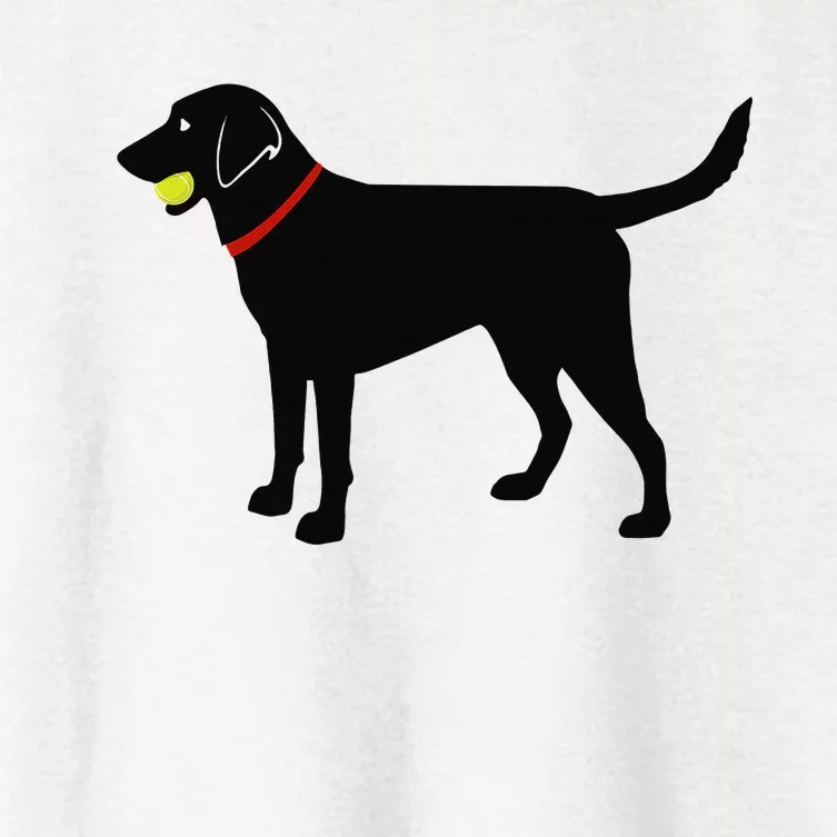 Labrador Retriever Fetch Black Lab Play Ball Women's Crop Top Tee