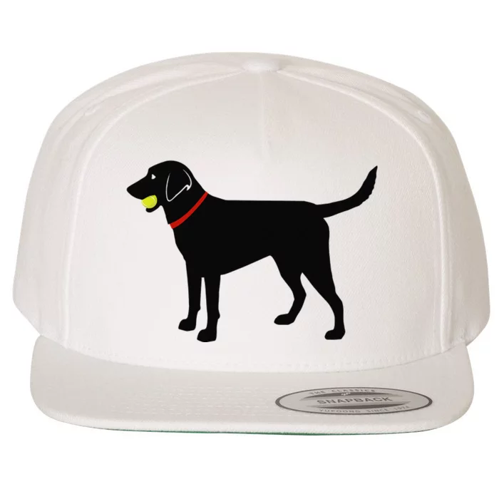 Labrador Retriever Fetch Black Lab Play Ball Wool Snapback Cap