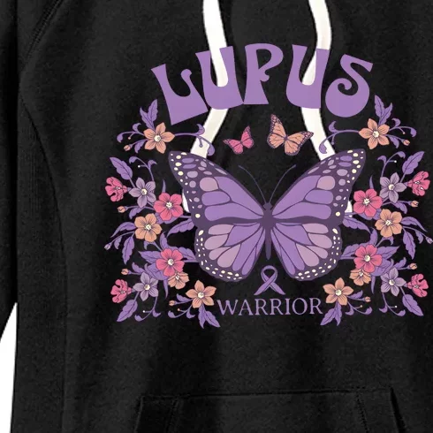 Lupus Ribbon Fibromyalgia Lupus Awareness Women's Fleece Hoodie