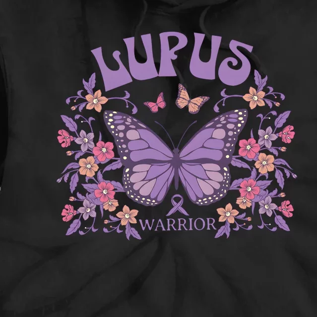 Lupus Ribbon Fibromyalgia Lupus Awareness Tie Dye Hoodie