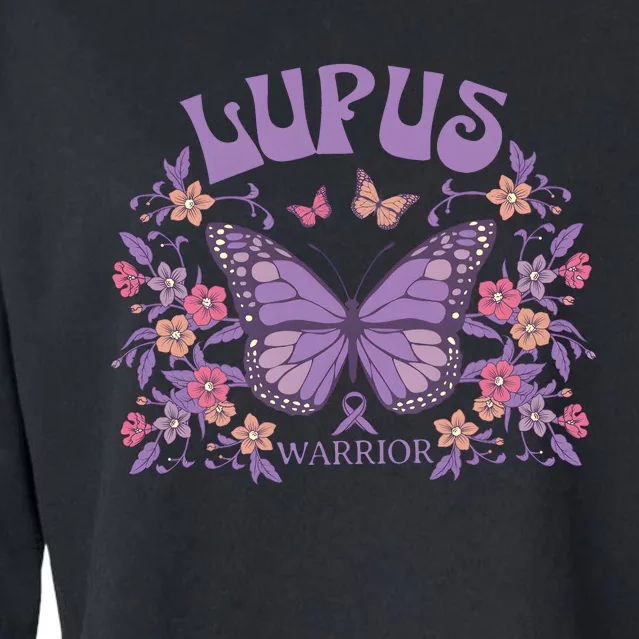 Lupus Ribbon Fibromyalgia Lupus Awareness Cropped Pullover Crew