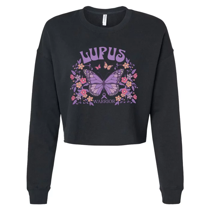 Lupus Ribbon Fibromyalgia Lupus Awareness Cropped Pullover Crew