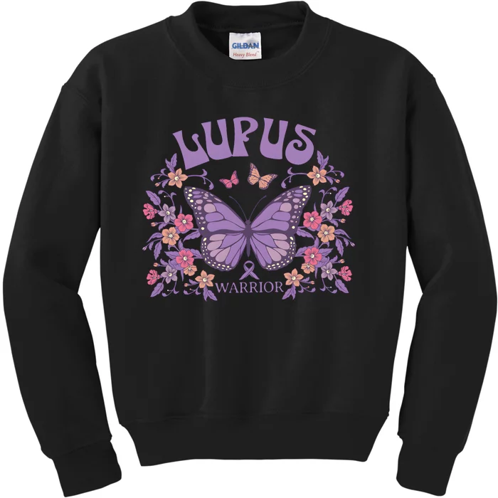 Lupus Ribbon Fibromyalgia Lupus Awareness Kids Sweatshirt