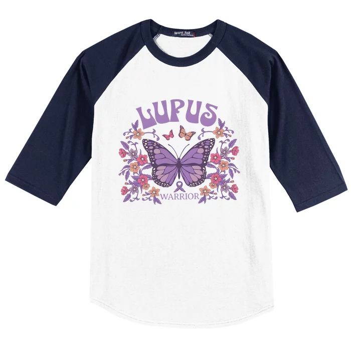 Lupus Ribbon Fibromyalgia Lupus Awareness Baseball Sleeve Shirt