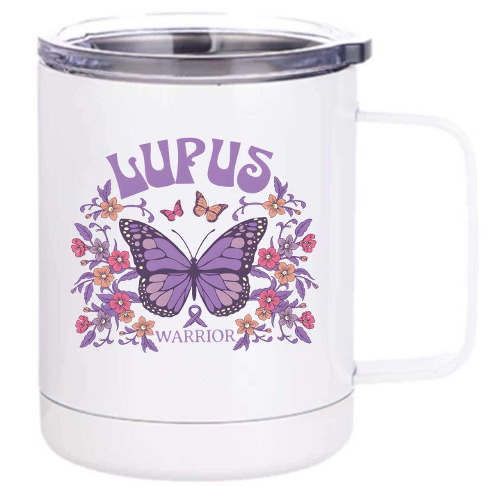 Lupus Ribbon Fibromyalgia Lupus Awareness Front & Back 12oz Stainless Steel Tumbler Cup