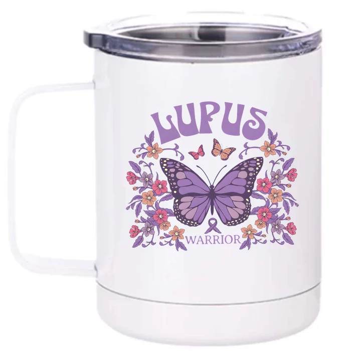 Lupus Ribbon Fibromyalgia Lupus Awareness Front & Back 12oz Stainless Steel Tumbler Cup