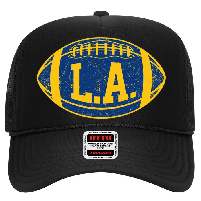 LA Rams Football High Crown Mesh Trucker Hat