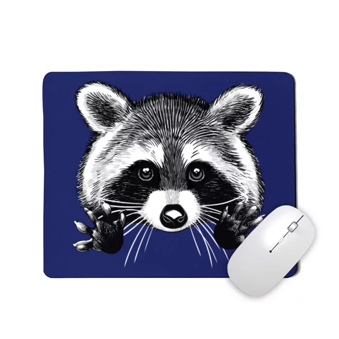 Little Raccoon Face Funny Raccoon Trashy Mousepad