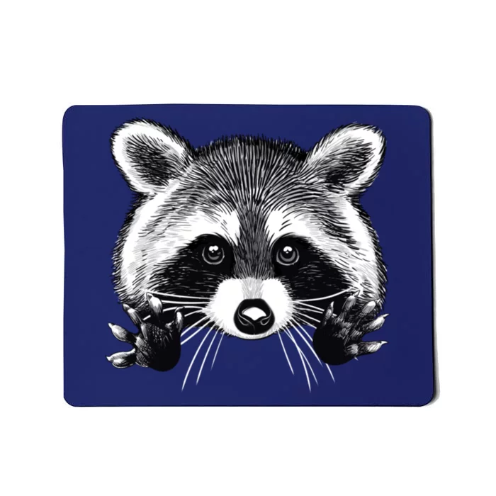 Little Raccoon Face Funny Raccoon Trashy Mousepad