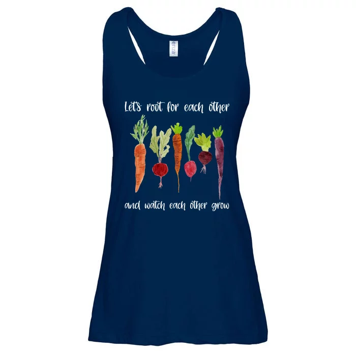 Let's Root For Each Other And Watch Each Other Grow Vegetables Ladies Essential Flowy Tank