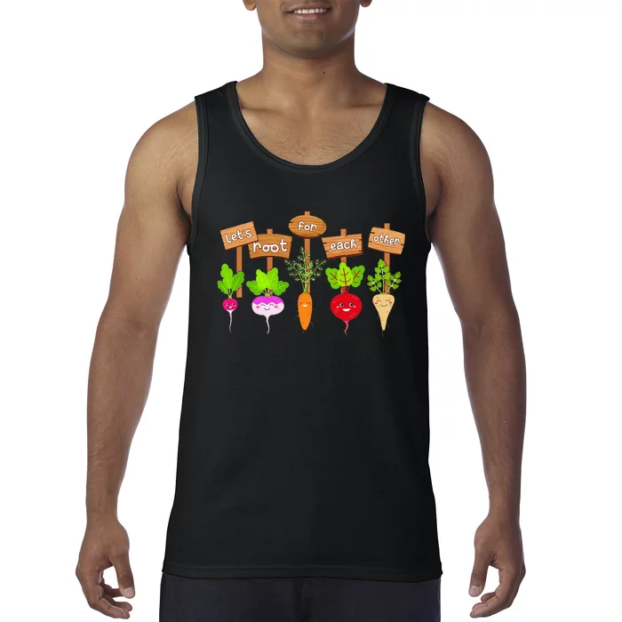 Let's Root For Each Other Funny Vegetable Vegan Tank Top