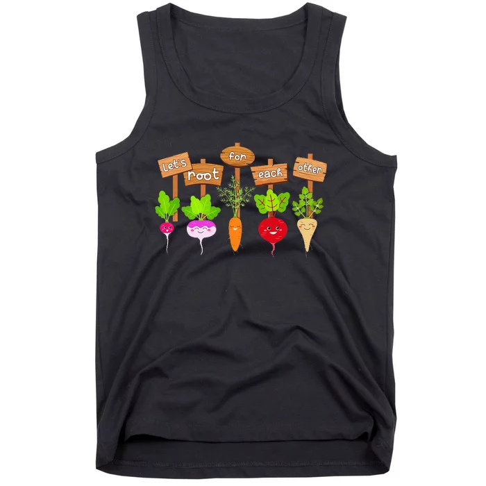 Let's Root For Each Other Funny Vegetable Vegan Tank Top