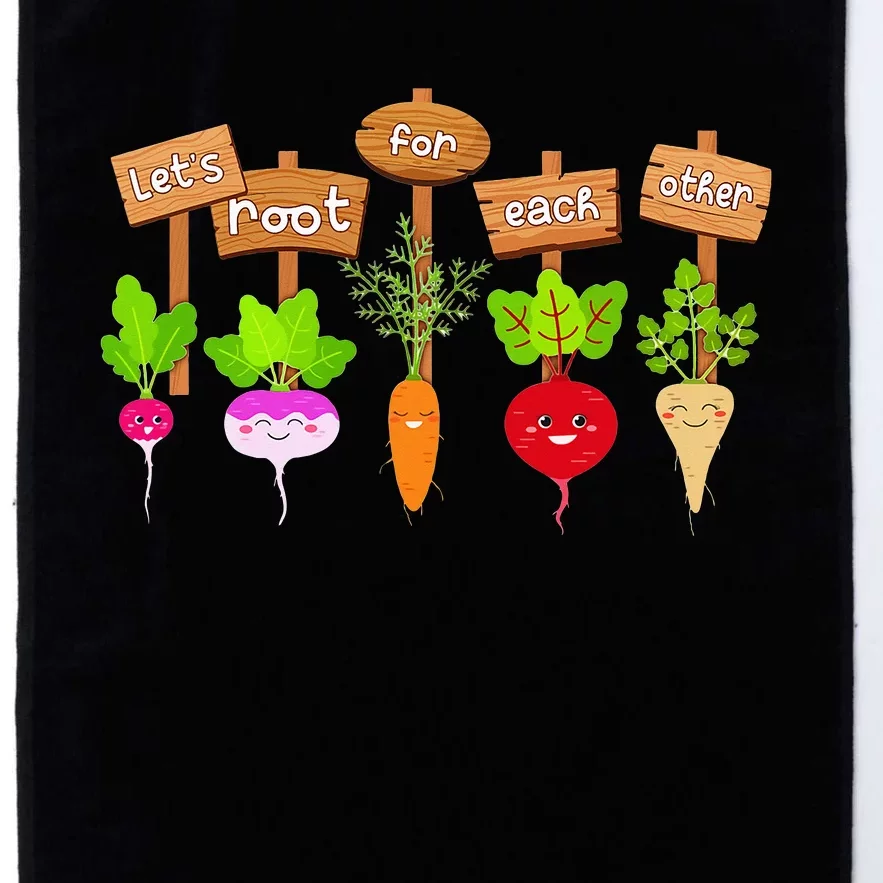 Let's Root For Each Other Funny Vegetable Vegan Platinum Collection Golf Towel