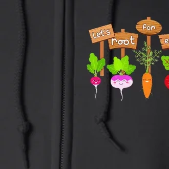 Let's Root For Each Other Funny Vegetable Vegan Full Zip Hoodie