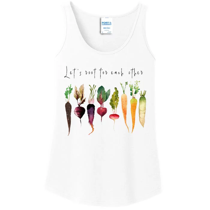 Let’s Root For Each O Ther Vegetables Gardening Gardeners Ladies Essential Tank