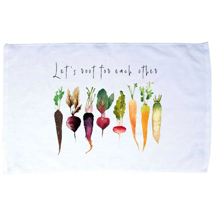 Let’s Root For Each O Ther Vegetables Gardening Gardeners Microfiber Hand Towel