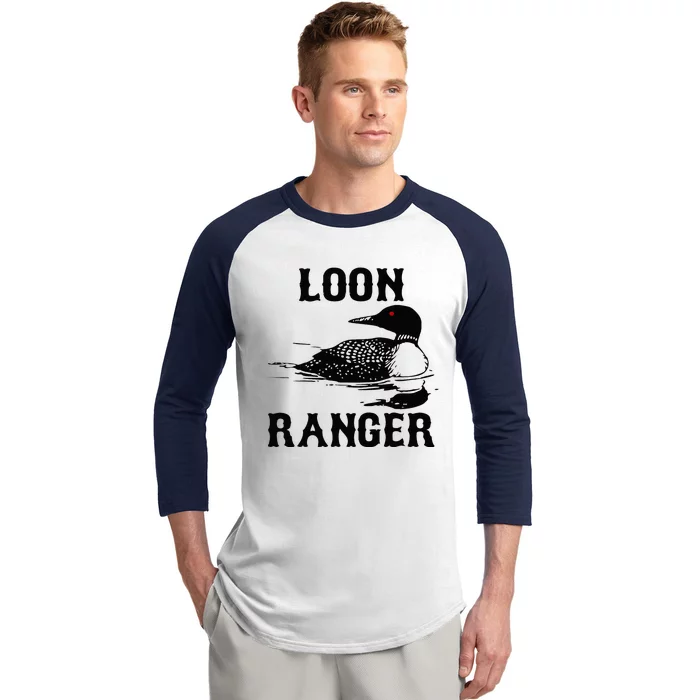 Loon Ranger Funny Common Loon Bird Watching Baseball Sleeve Shirt