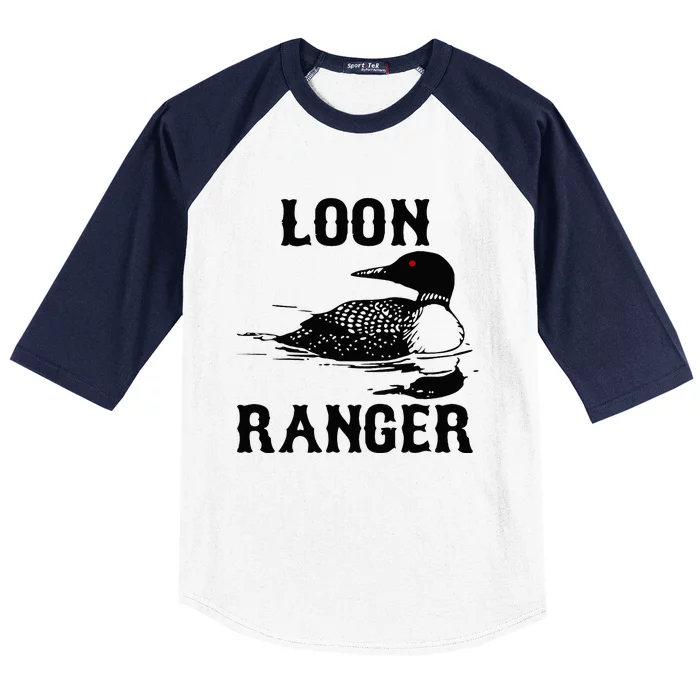 Loon Ranger Funny Common Loon Bird Watching Baseball Sleeve Shirt