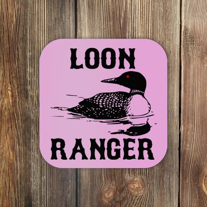 Loon Ranger Funny Common Loon Bird Watching Coaster