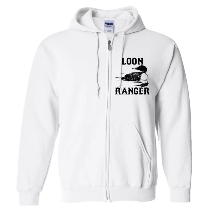 Loon Ranger Funny Common Loon Bird Watching Full Zip Hoodie