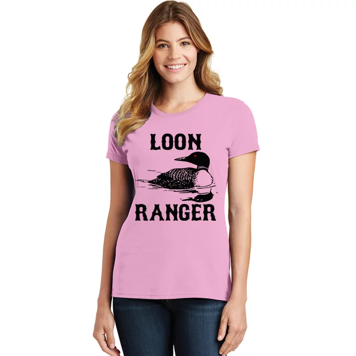 Loon Ranger Funny Common Loon Bird Watching Women's T-Shirt