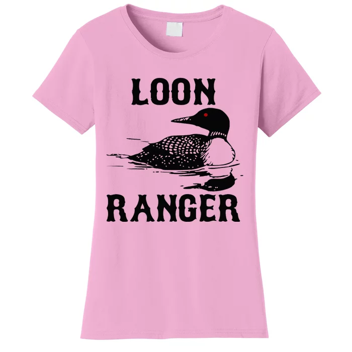 Loon Ranger Funny Common Loon Bird Watching Women's T-Shirt