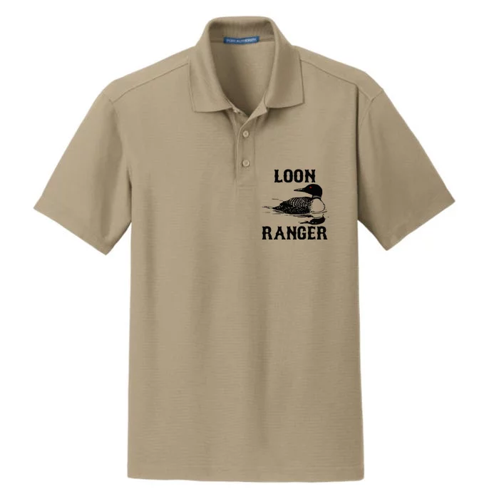 Loon Ranger Funny Common Loon Bird Watching Dry Zone Grid Performance Polo