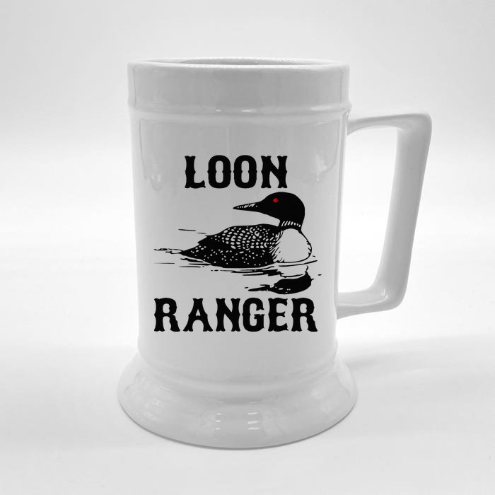 Loon Ranger Funny Common Loon Bird Watching Front & Back Beer Stein