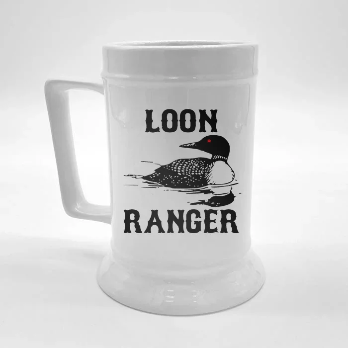 Loon Ranger Funny Common Loon Bird Watching Front & Back Beer Stein