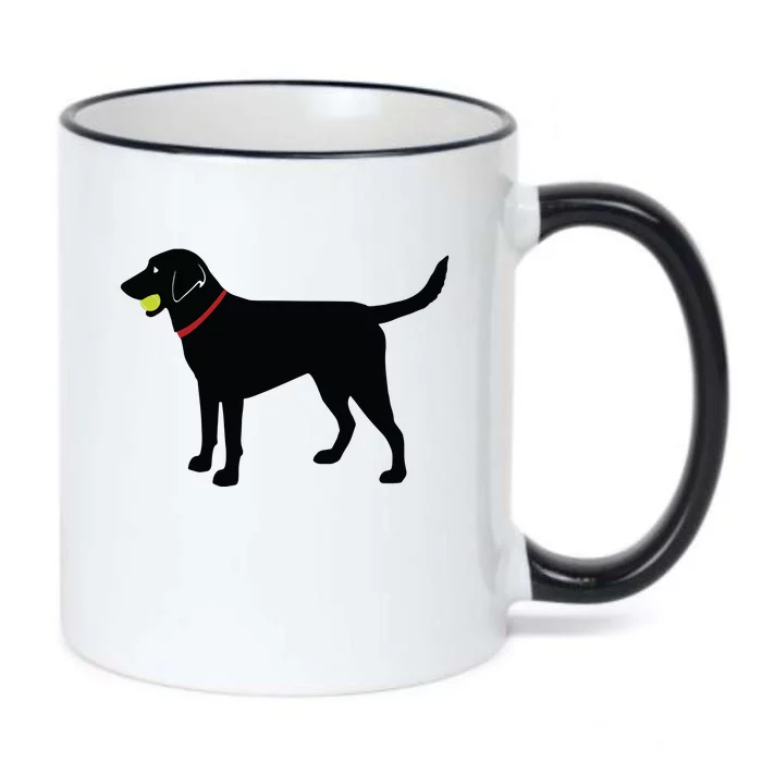 Labrador Retriever Fetch Black Lab Play Ball Black Color Changing Mug