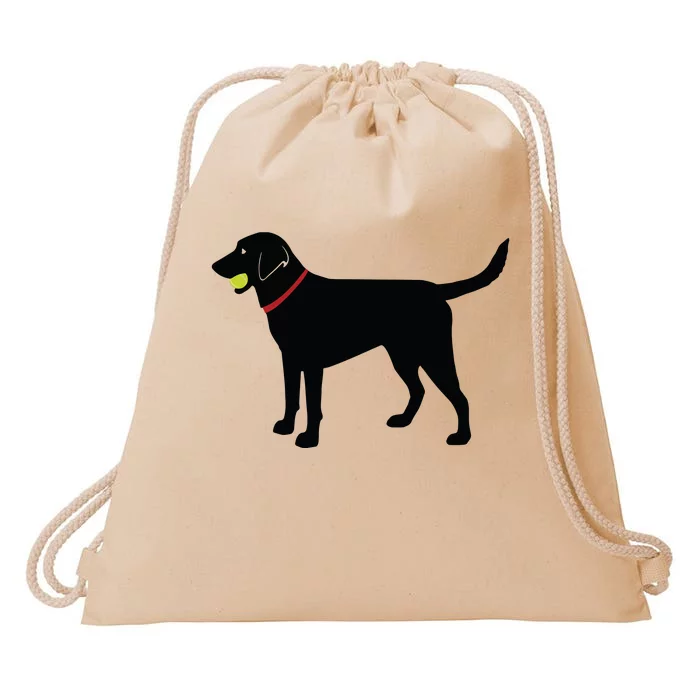 Labrador Retriever Fetch Black Lab Play Ball Drawstring Bag