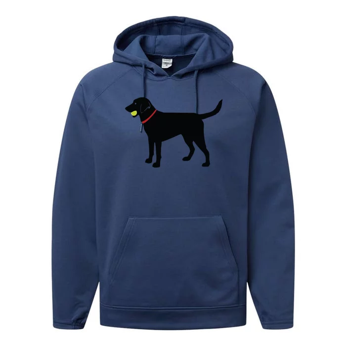 Labrador Retriever Fetch Black Lab Play Ball Performance Fleece Hoodie