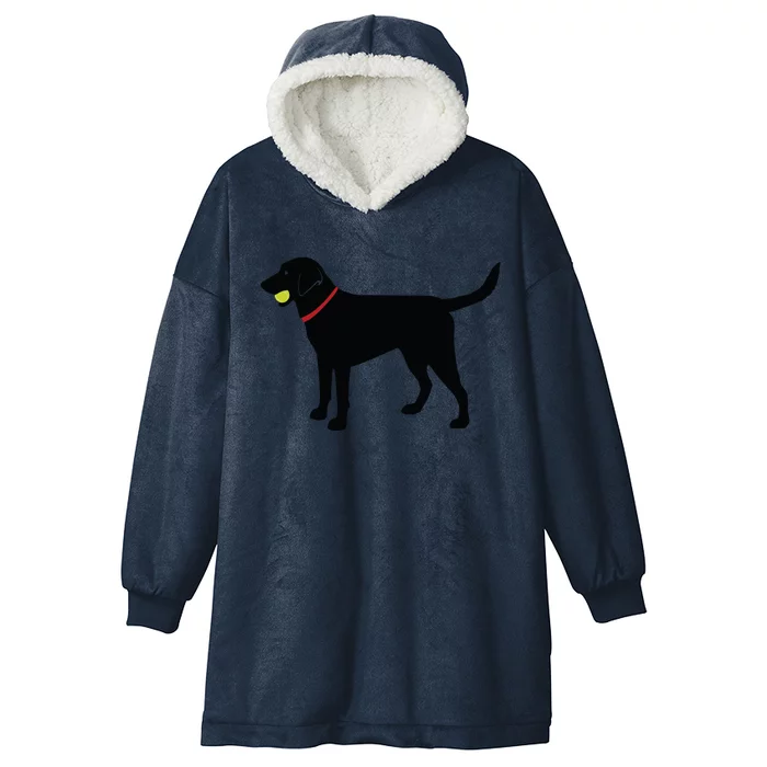 Labrador Retriever Fetch Black Lab Play Ball Hooded Wearable Blanket