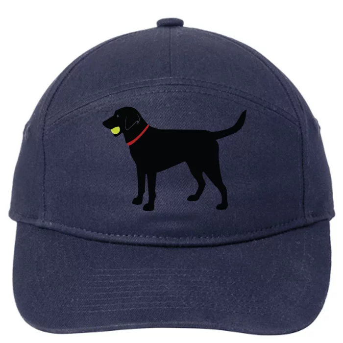 Labrador Retriever Fetch Black Lab Play Ball 7-Panel Snapback Hat