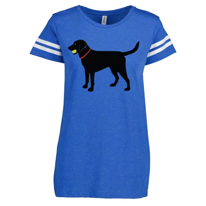 Labrador Retriever Fetch Black Lab Play Ball Enza Ladies Jersey Football T-Shirt