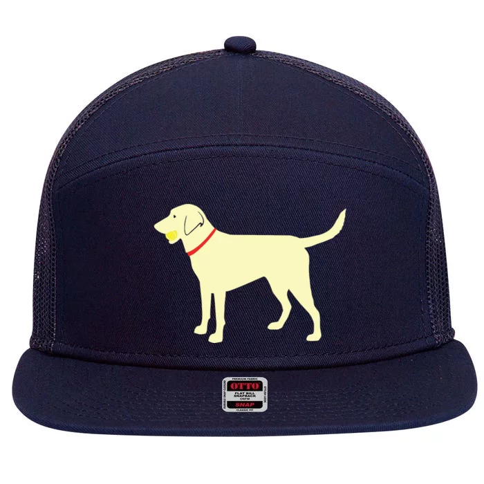 Labrador Retriever Fetch Yellow Lab Play Ball 7 Panel Mesh Trucker Snapback Hat