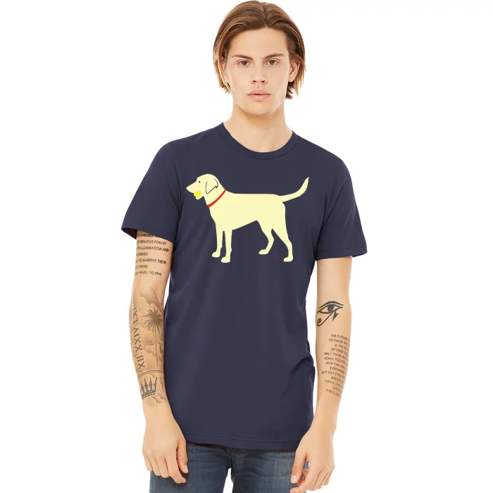 Labrador Retriever Fetch Yellow Lab Play Ball Premium T-Shirt