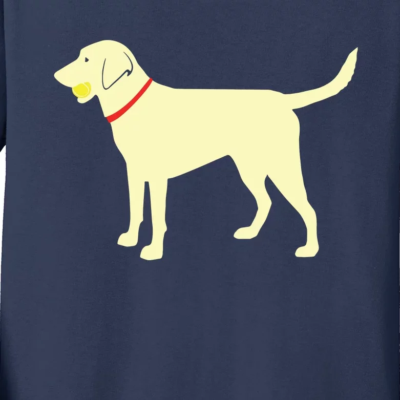 Labrador Retriever Fetch Yellow Lab Play Ball Kids Long Sleeve Shirt