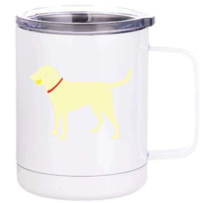 Labrador Retriever Fetch Yellow Lab Play Ball Front & Back 12oz Stainless Steel Tumbler Cup