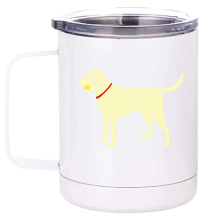 Labrador Retriever Fetch Yellow Lab Play Ball Front & Back 12oz Stainless Steel Tumbler Cup